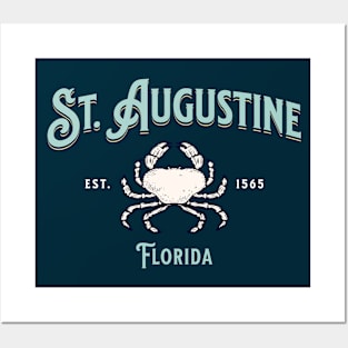 Saint Augustine Florida Vintage Crab Posters and Art